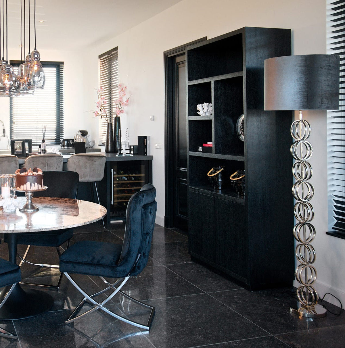 Richmond Interiors Living Display cabinet Oakura black House of Isabella UK