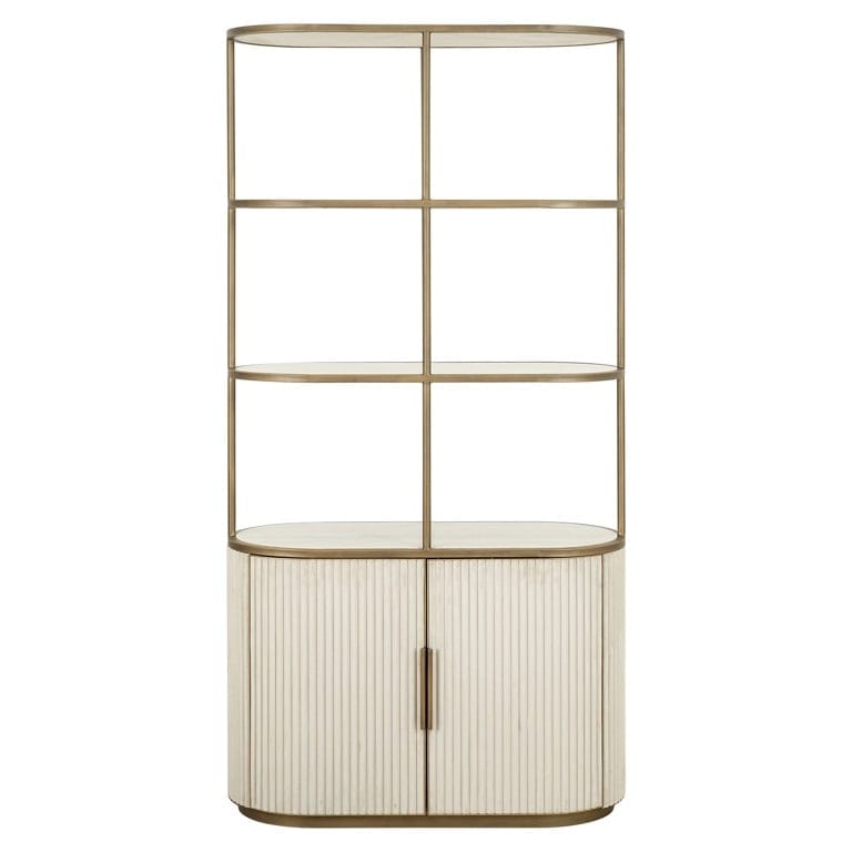 Richmond Interiors Living Display cabinet Tivoli 2-doors 3 open shelves (White) House of Isabella UK