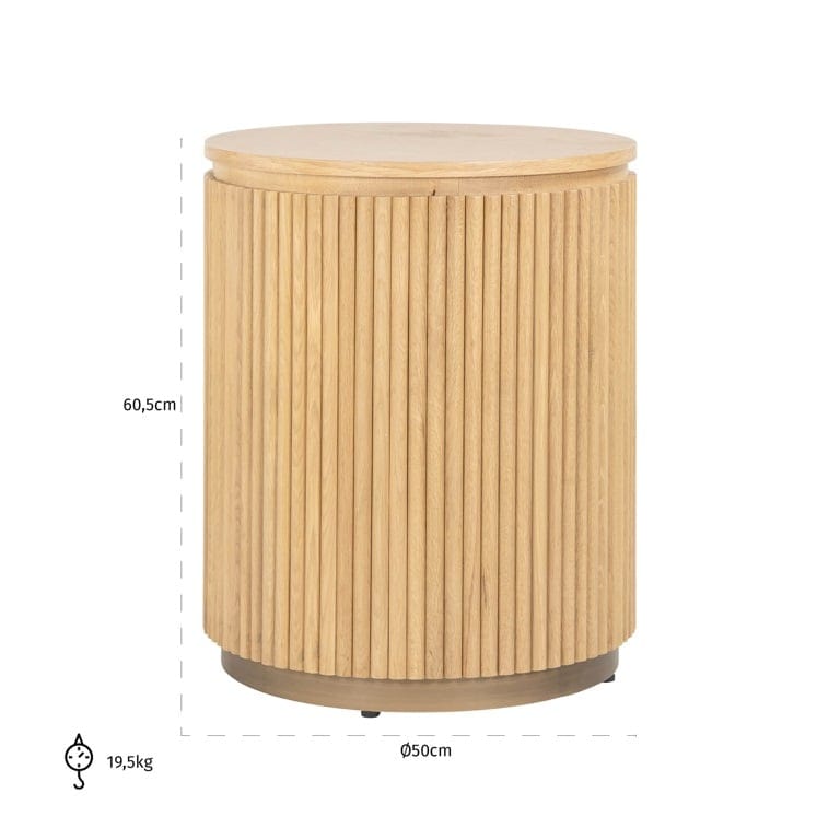 End table Belfort 50Ø (Natural oak).