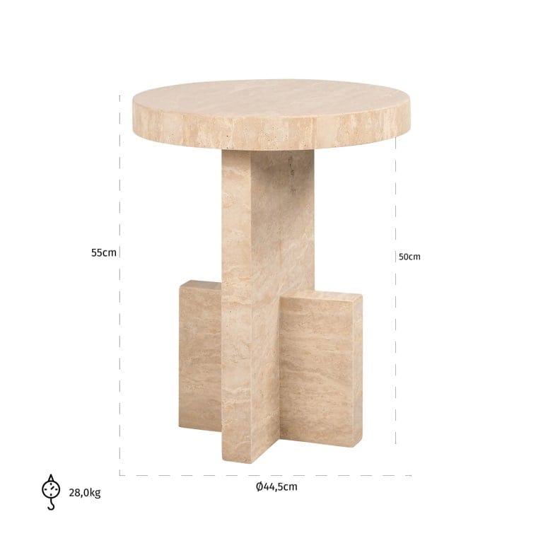Richmond Interiors Living End table Biltmore italian travertine (Beige) House of Isabella UK