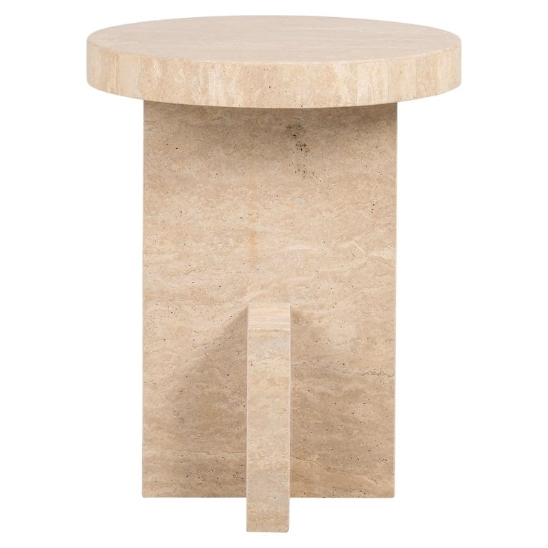 Richmond Interiors Living End table Biltmore italian travertine (Beige) House of Isabella UK