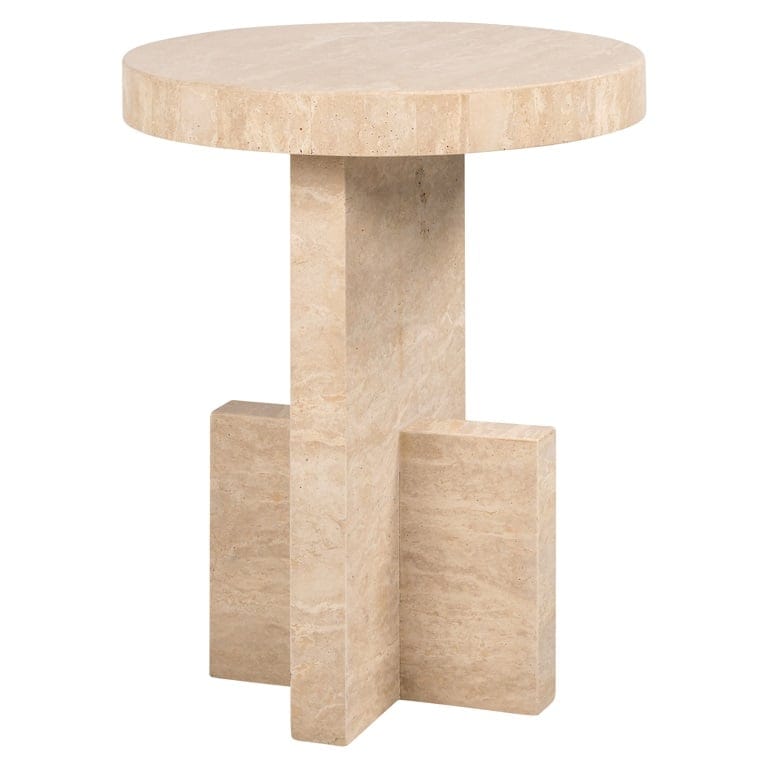 Richmond Interiors Living End table Biltmore italian travertine (Beige) House of Isabella UK