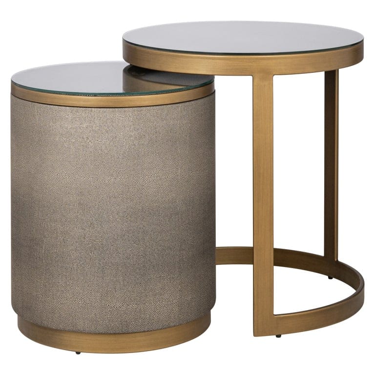 End table Bloomville set of 2 incl. glass (Gold).
