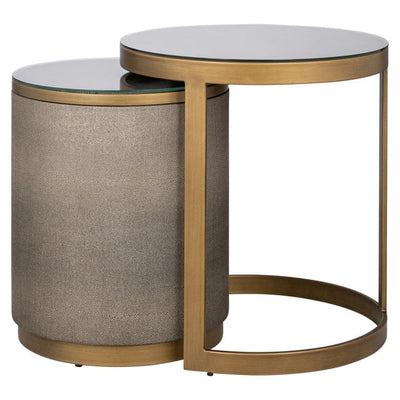 Richmond Interiors Living End table Bloomville set of 2 incl. glass (Gold) House of Isabella UK