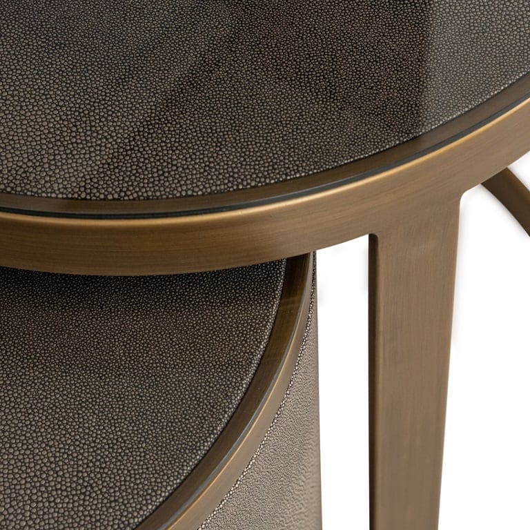 End table Bloomville set of 2 incl. glass (Gold).