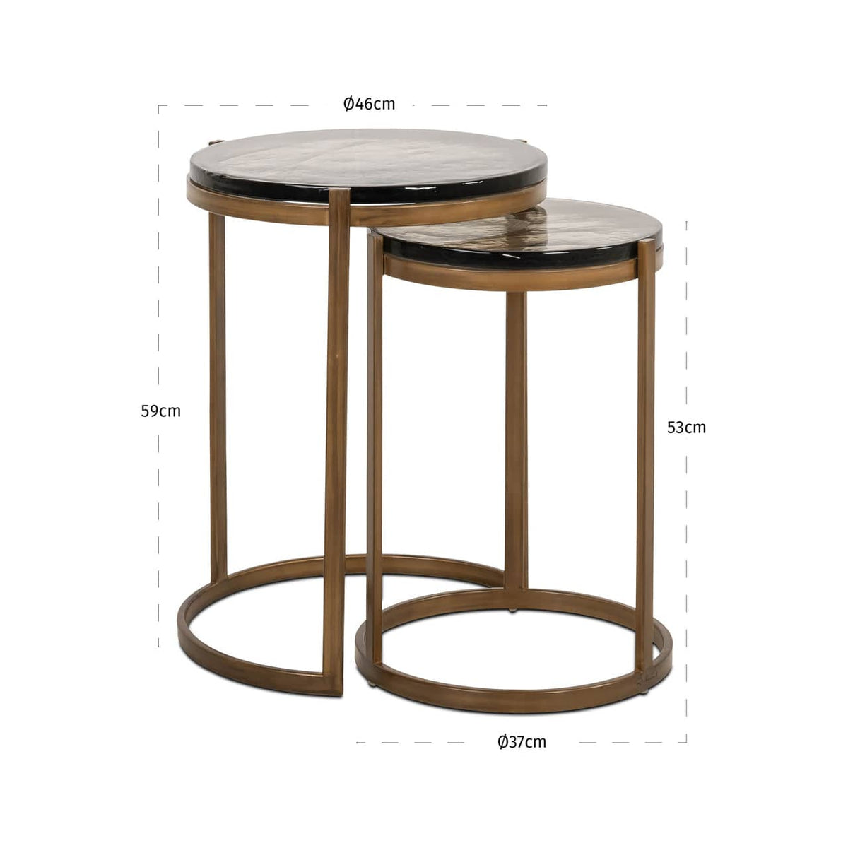 Richmond Interiors Living End table Cleo gold (Set of 2) House of Isabella UK