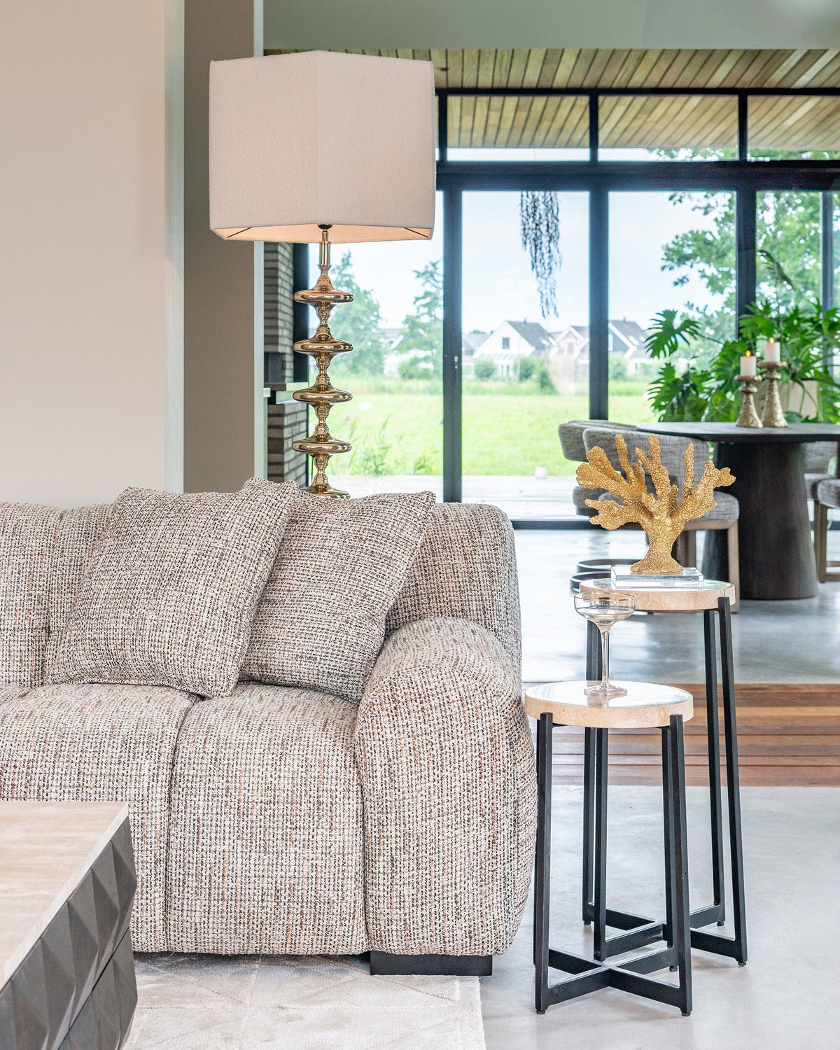 Richmond Interiors Living End table Dillinger set of 2 (Beige) House of Isabella UK