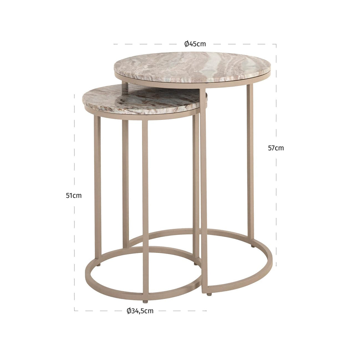 Richmond Interiors Living End table Fairfax stone (Set of 2) House of Isabella UK