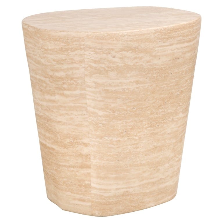 End table Fictus faux travertine (Beige).