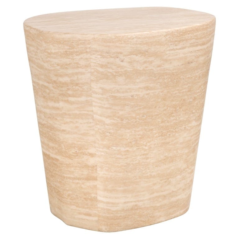 Richmond Interiors Living End table Fictus faux travertine (Beige) House of Isabella UK