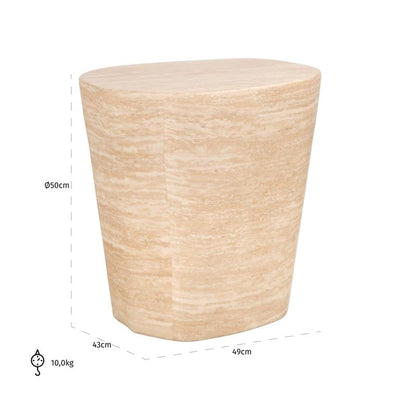 Richmond Interiors Living End table Fictus faux travertine (Beige) House of Isabella UK