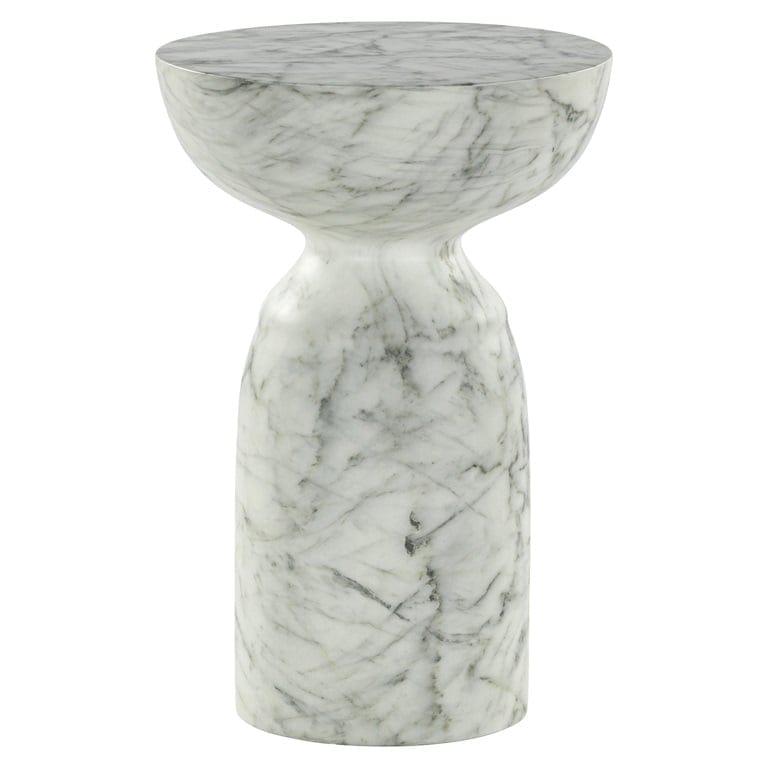 End table Kita faux white marble (White).