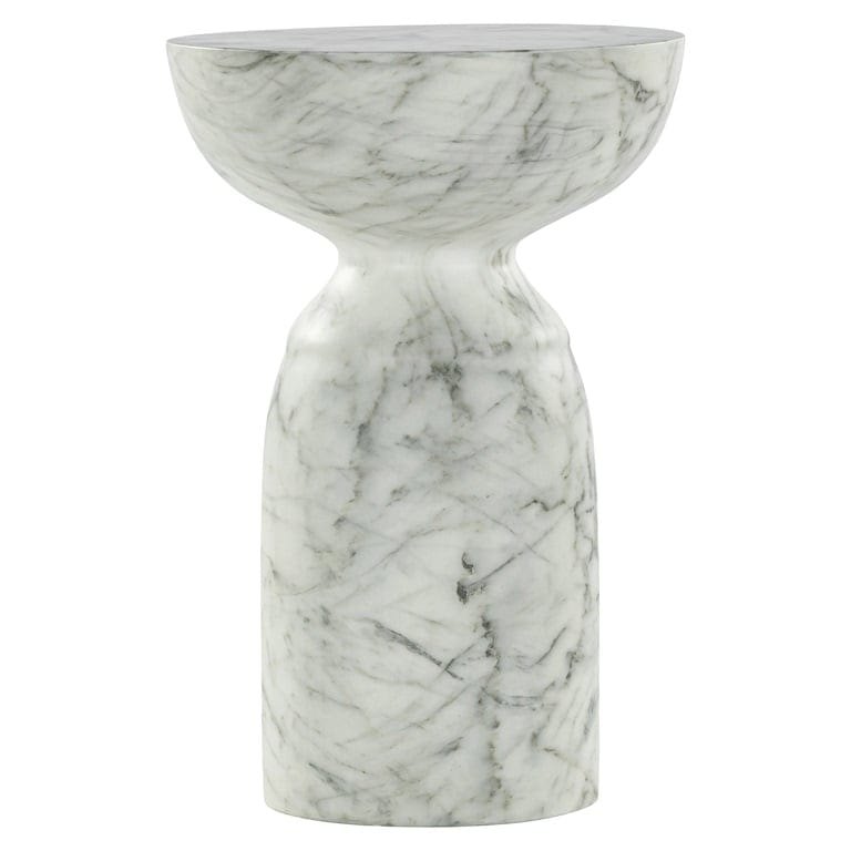 End table Kita faux white marble (White).