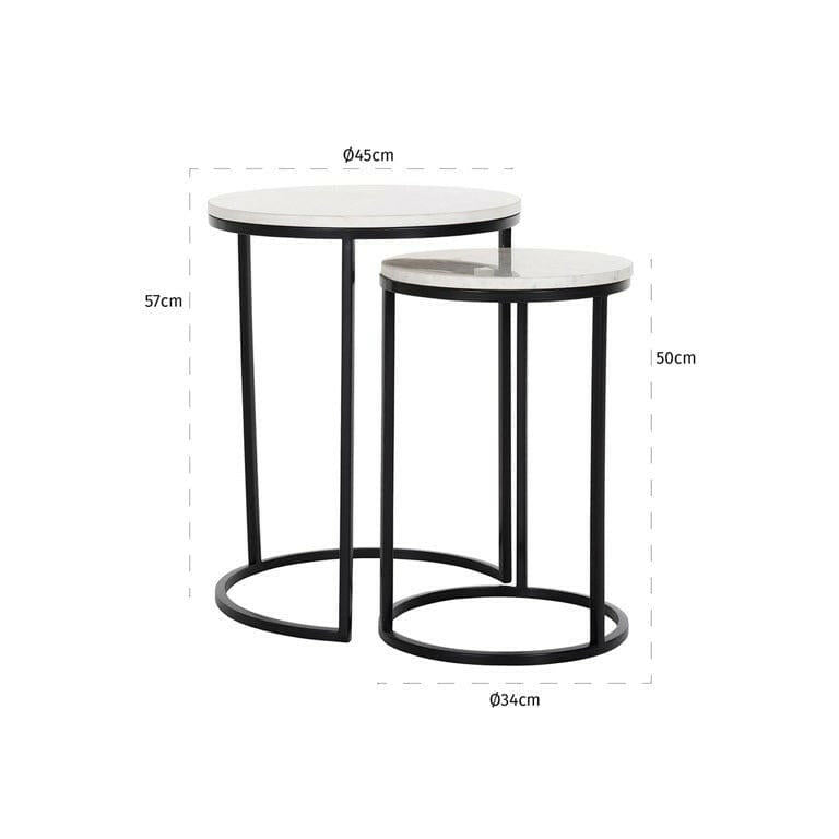 End Table Lexington Set Of 2 (White).