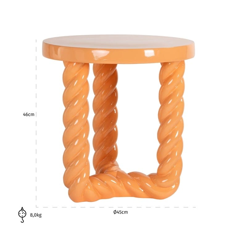 End table Rosly orange.