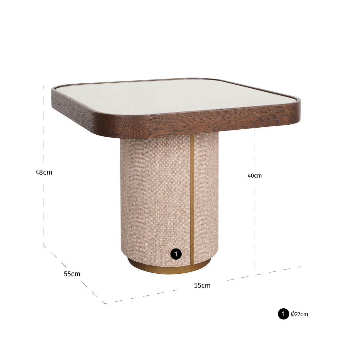 Richmond Interiors Living End table Willox brown  including glass House of Isabella UK