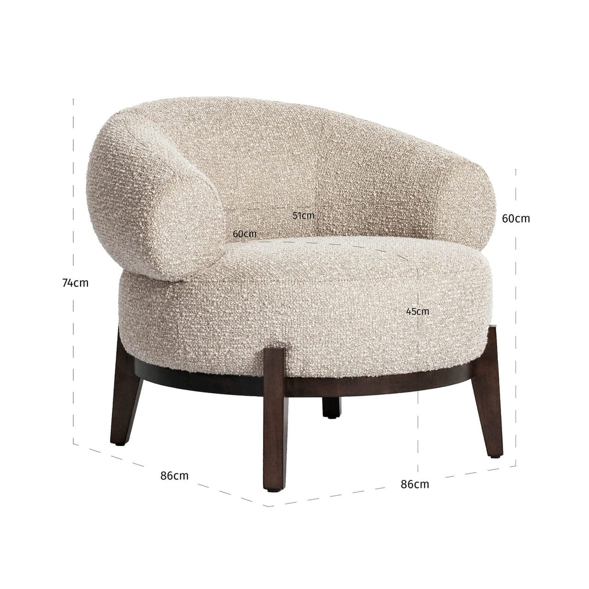 Richmond Interiors Living Lounge chair Montana natural chunky fire retardant House of Isabella UK