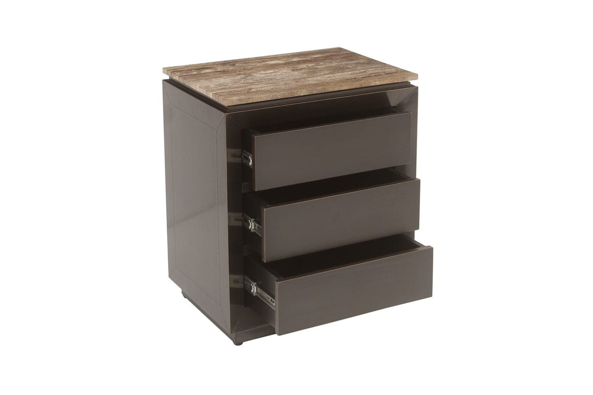 Richmond Interiors Living Nightstand Russo brown 3-drawers House of Isabella UK