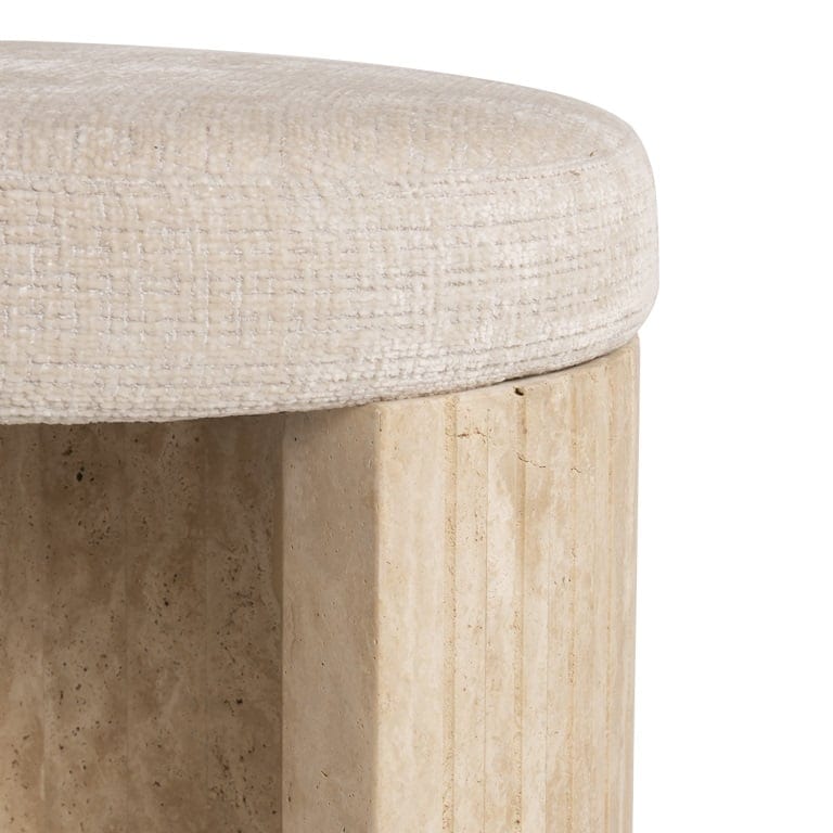 Pouffe Gallice natural beige travertine (Beige).