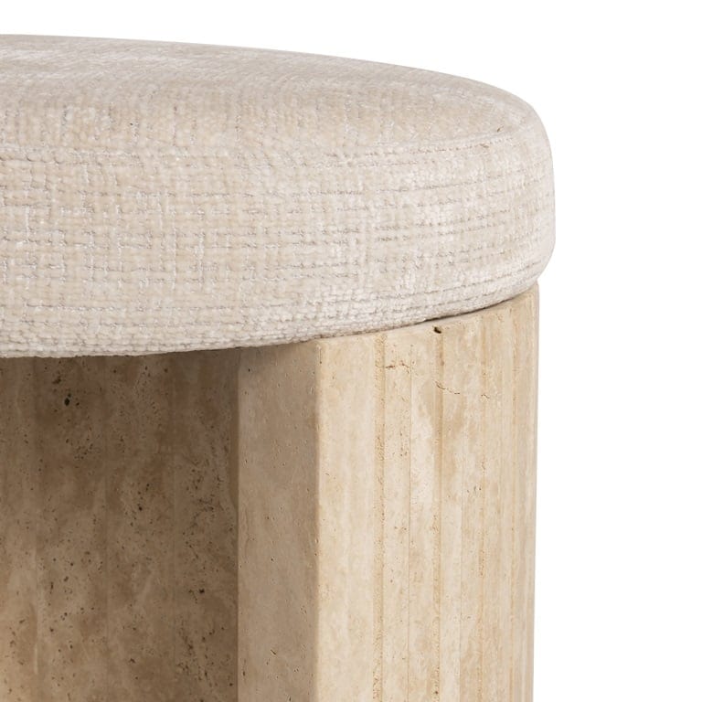 Richmond Interiors Living Pouffe Gallice natural beige travertine (Beige) House of Isabella UK