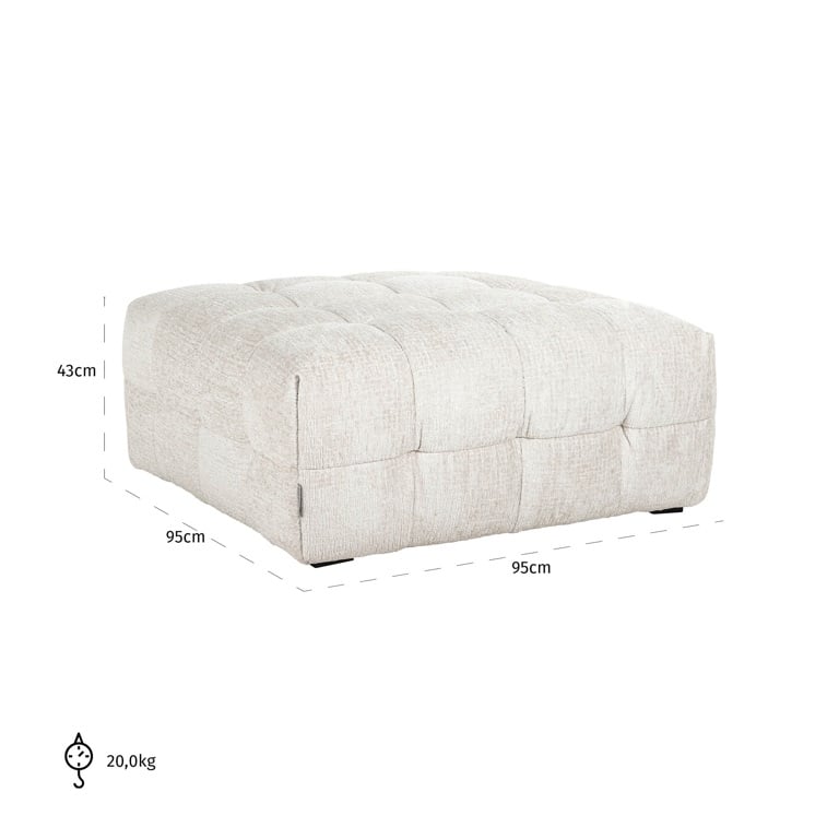 Pouffe Merrol cream fusion fire retardant (FR-Fusion 02 Cream).