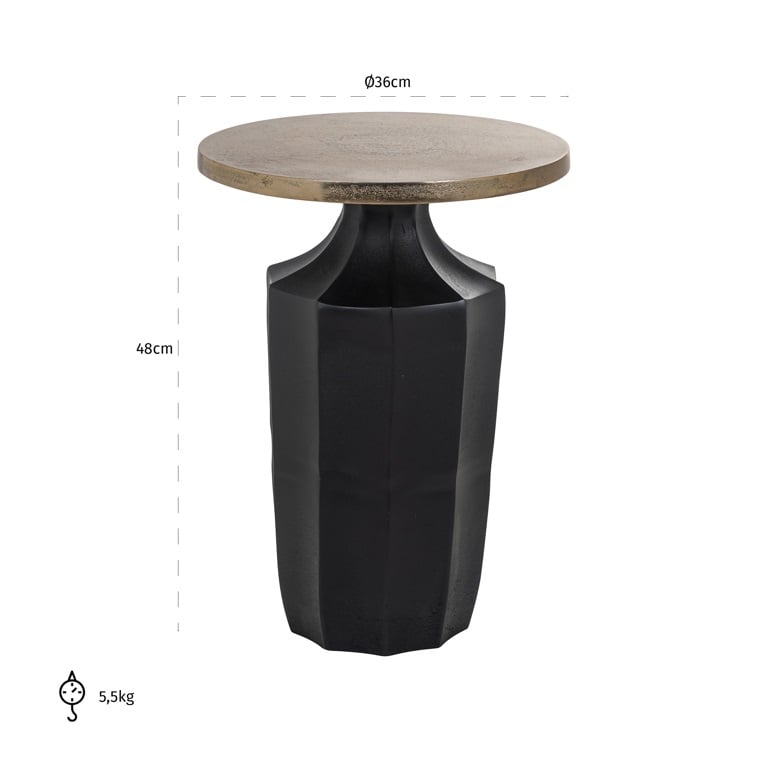 Richmond Interiors Living Side table Evie (Black/gold) House of Isabella UK