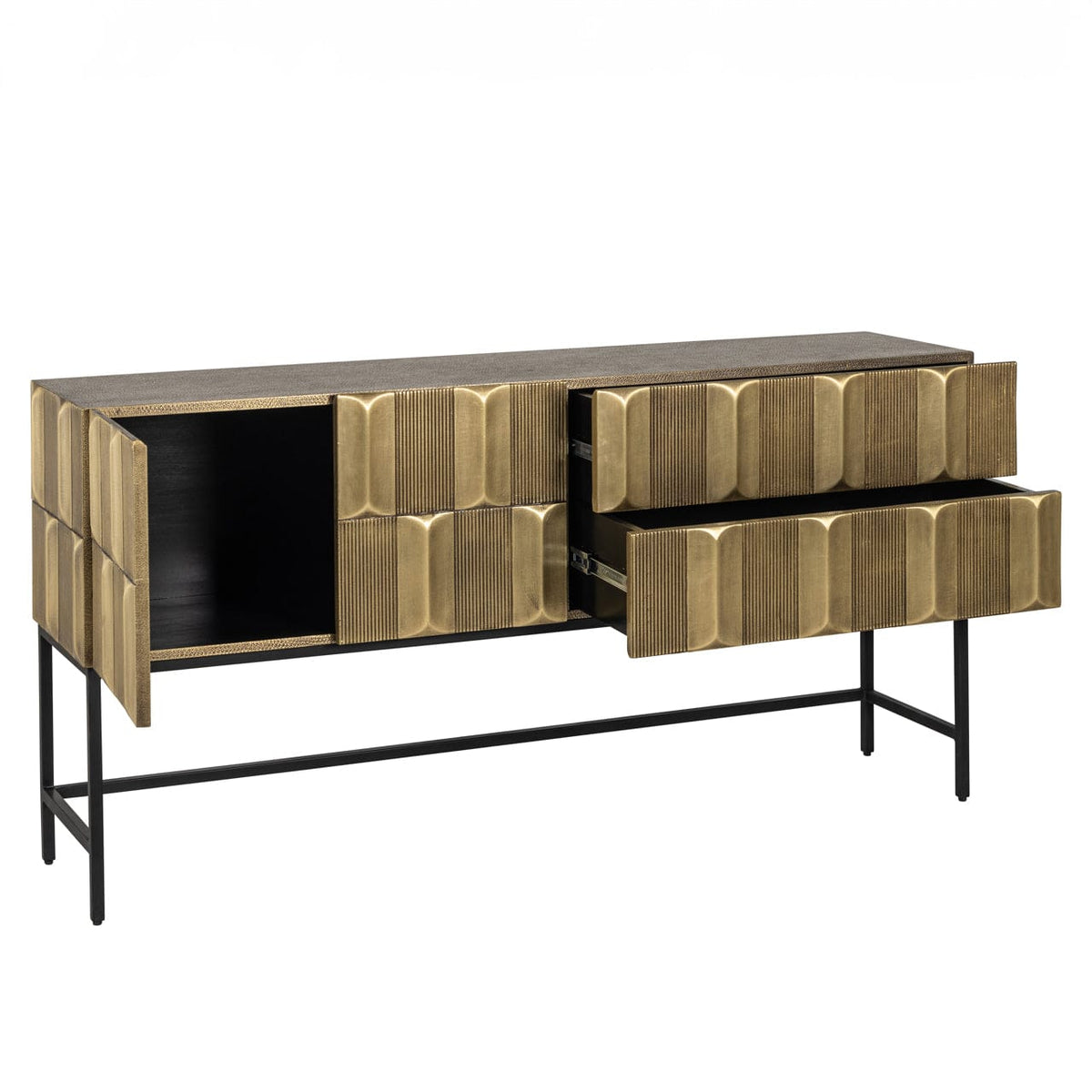 Richmond Interiors Living Sideboard Jaxx black/gold House of Isabella UK