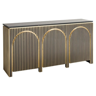 Richmond Interiors Living Sideboard Les Arcs 3-doors (Brushed Gold) House of Isabella UK