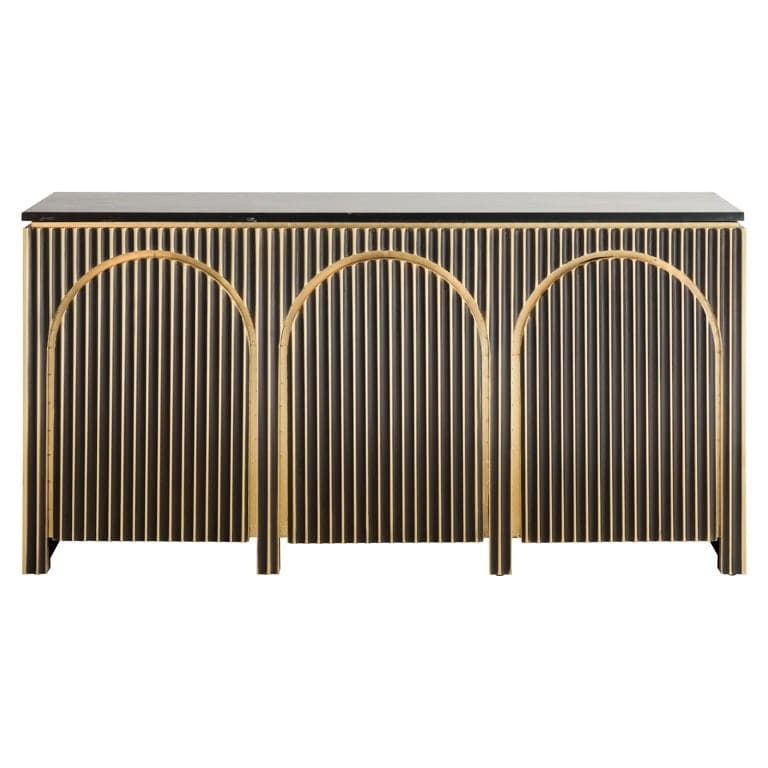 Richmond Interiors Living Sideboard Les Arcs 3-doors (Brushed Gold) House of Isabella UK