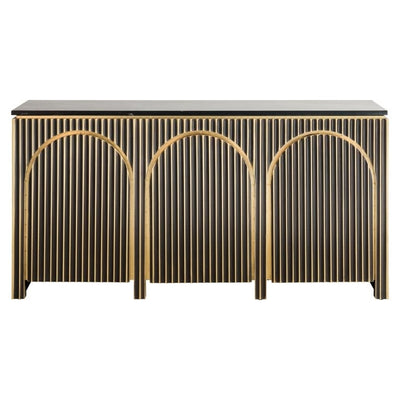 Richmond Interiors Living Sideboard Les Arcs 3-doors (Brushed Gold) House of Isabella UK