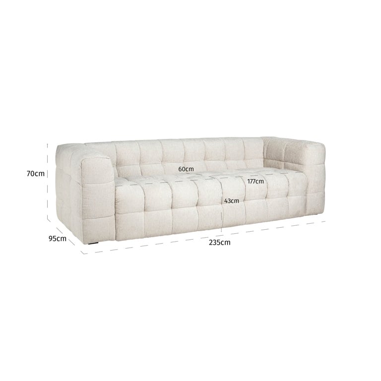 Sofa Merrol cream fusion fire retardant.