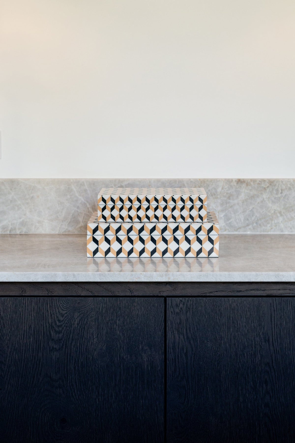 Richmond Interiors Living Storage box Frences set of 2 (Black/gold) House of Isabella UK