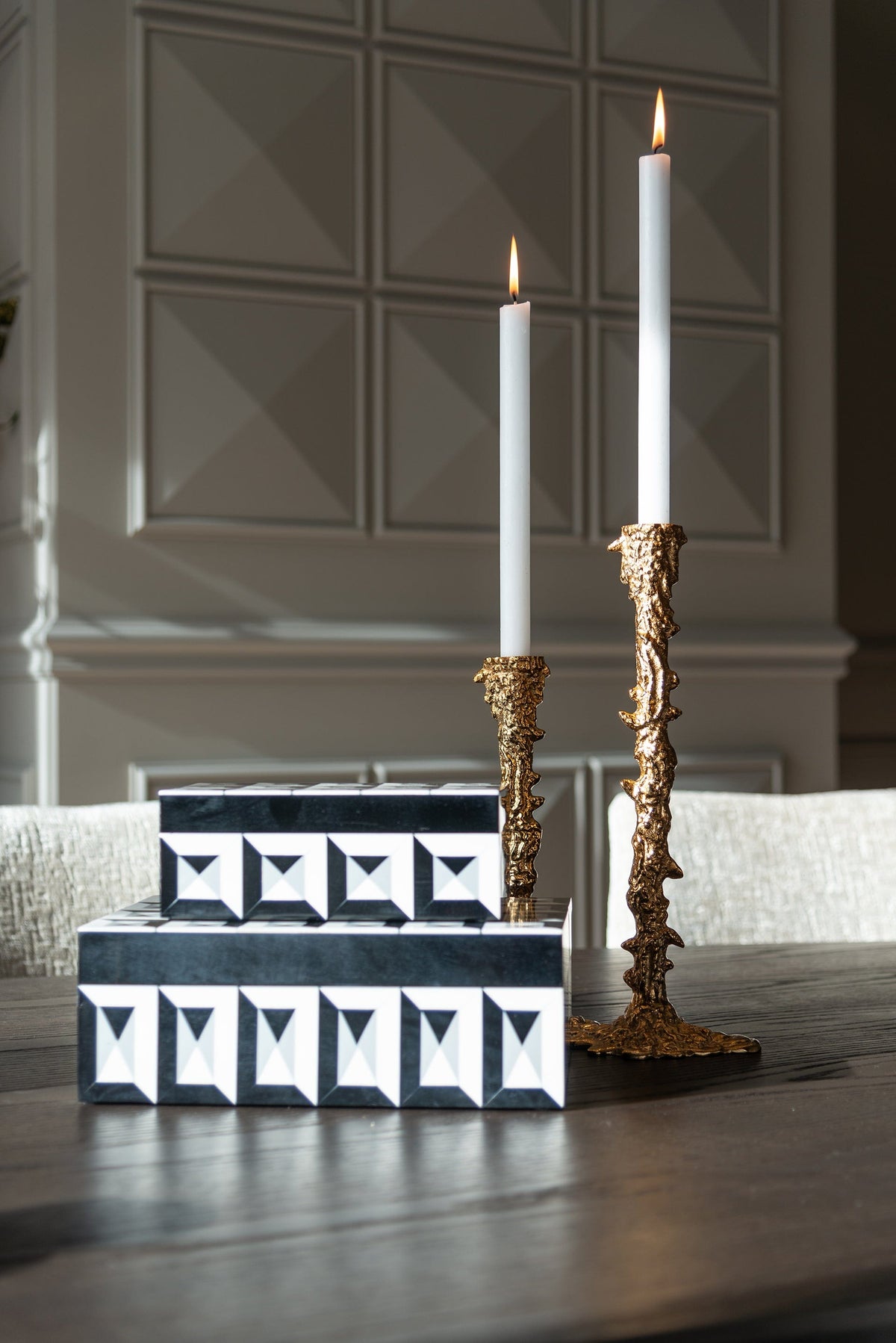 Richmond Interiors Living Storage Box Licia (Black/white) House of Isabella UK