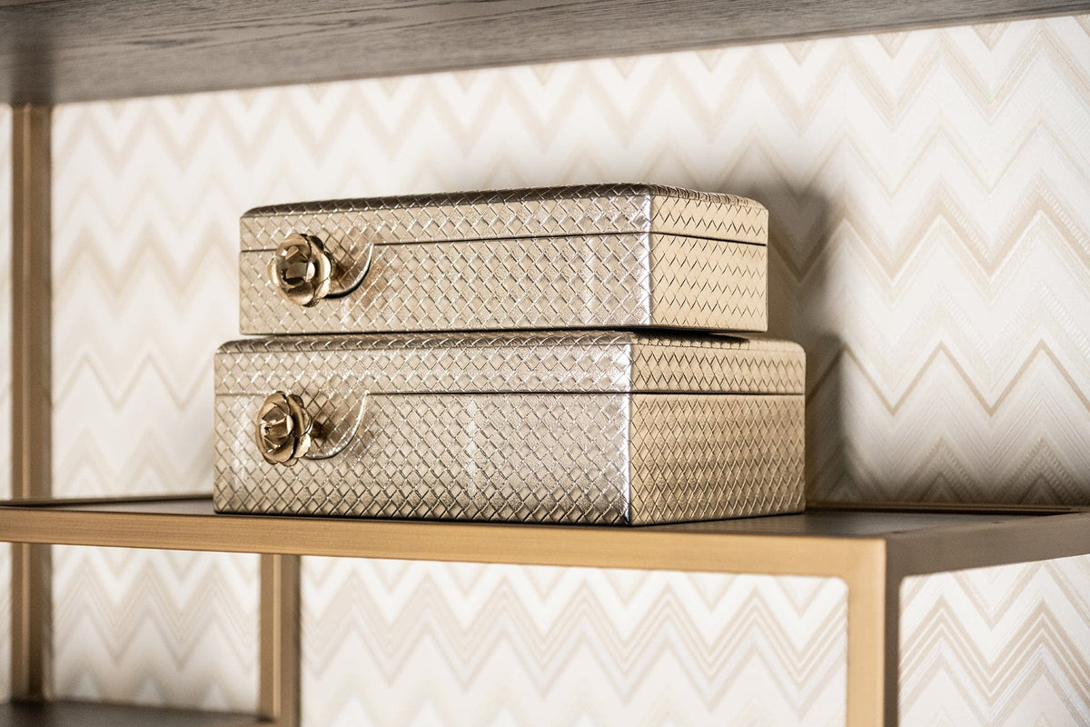 Richmond Interiors Living Storage box Trace big (Gold) House of Isabella UK