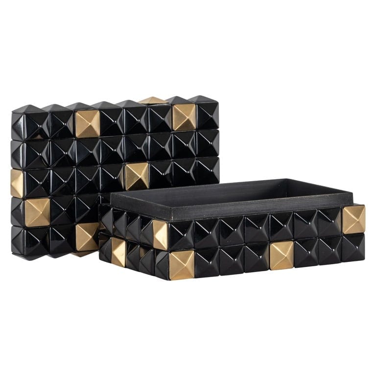 Richmond Interiors Living Storage box Velicia (Black/gold) House of Isabella UK