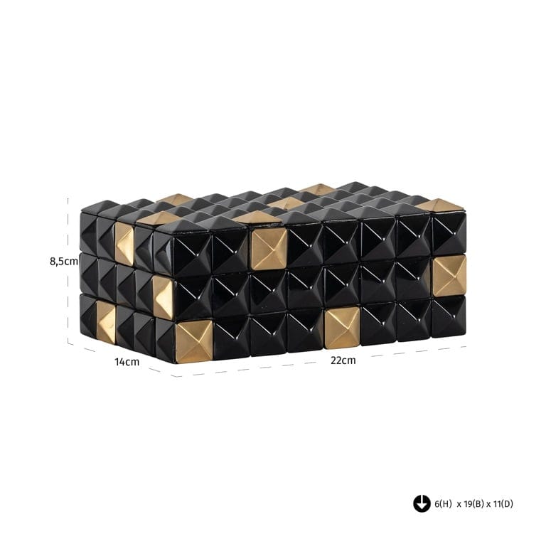 Richmond Interiors Living Storage box Velicia (Black/gold) House of Isabella UK