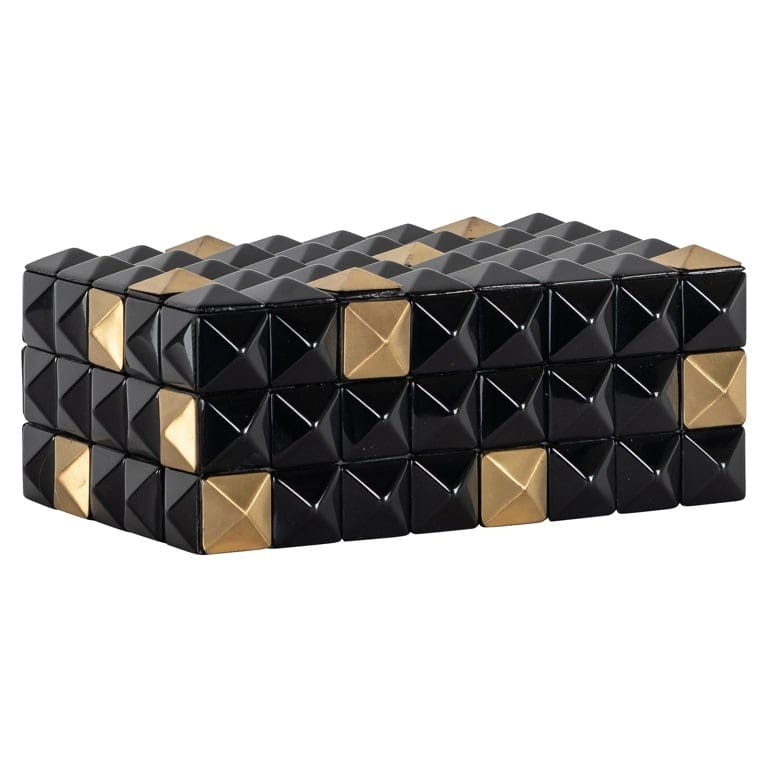 Richmond Interiors Living Storage box Velicia (Black/gold) House of Isabella UK