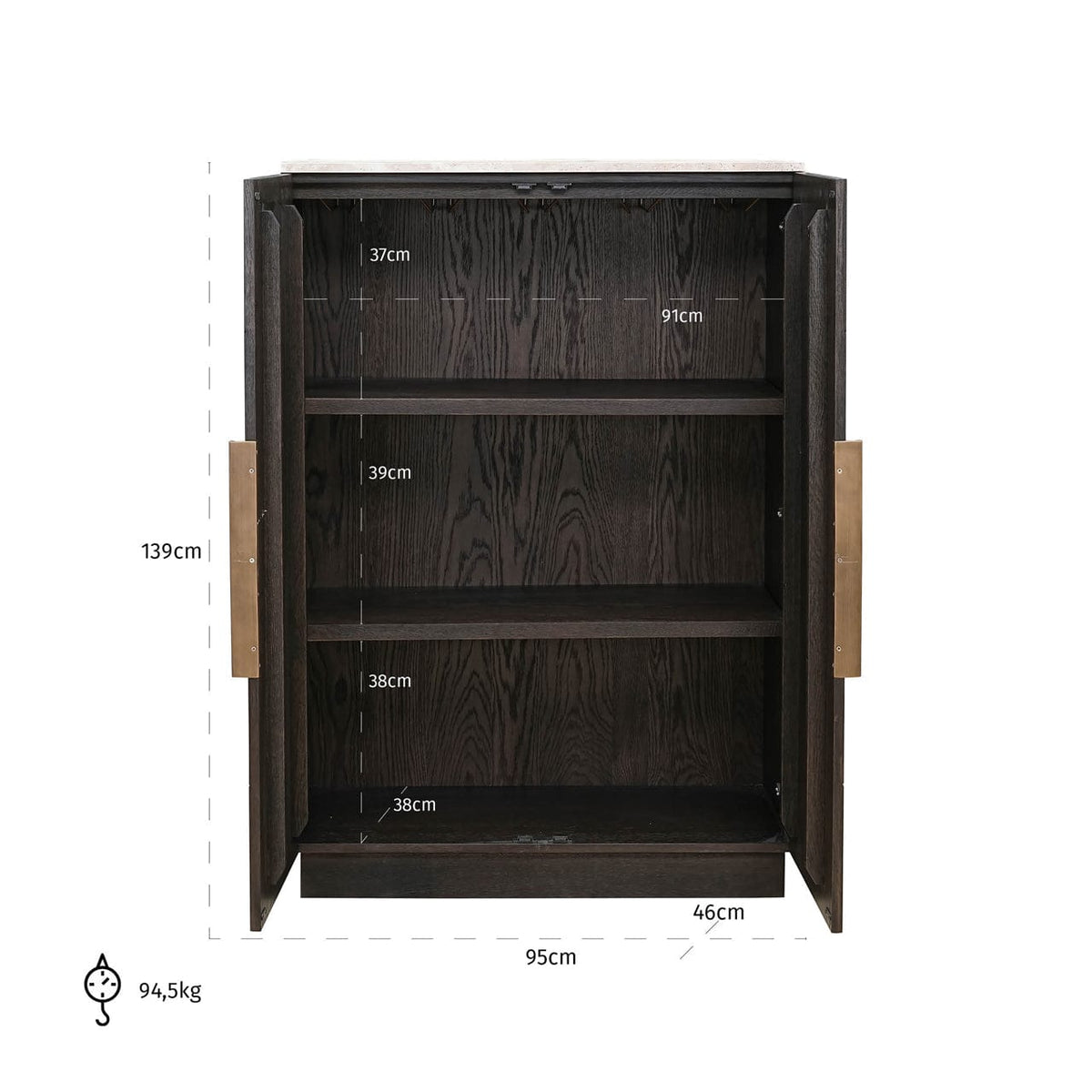 Richmond Interiors Living Storage cabinet Claremont brown House of Isabella UK