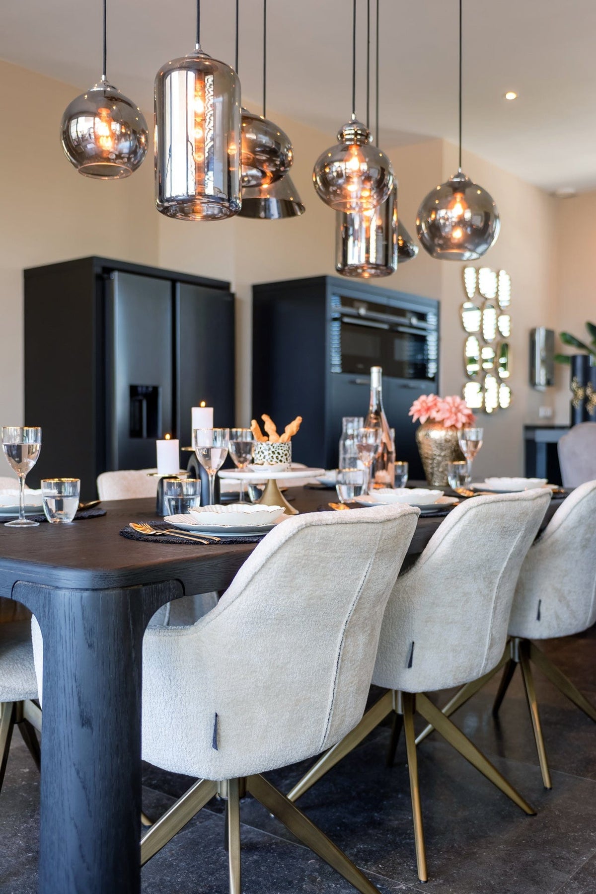 Richmond Interiors Living Swivel chair Aline white chenille velvet fire retardant House of Isabella UK