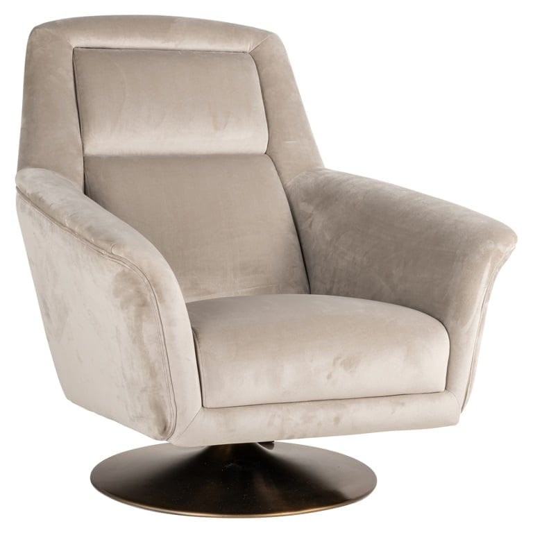 Richmond Interiors Living Swivel chair Nora khaki velvet (Quartz Khaki 903) House of Isabella UK