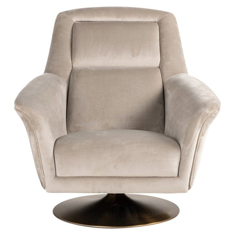 Richmond Interiors Living Swivel chair Nora khaki velvet (Quartz Khaki 903) House of Isabella UK