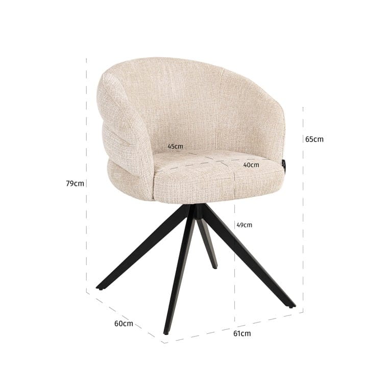 Richmond Interiors Living Swivel chair Serenity beige chenille fire retardant (Niagara 902 beige Chenille) House of Isabella UK