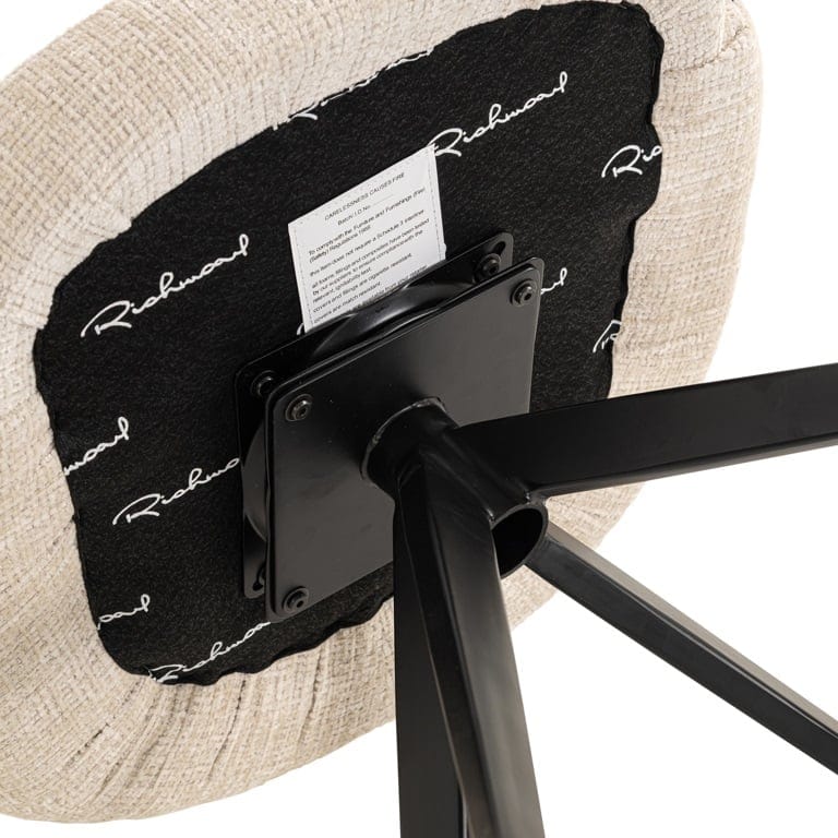 Richmond Interiors Living Swivel chair Serenity beige chenille fire retardant (Niagara 902 beige Chenille) House of Isabella UK