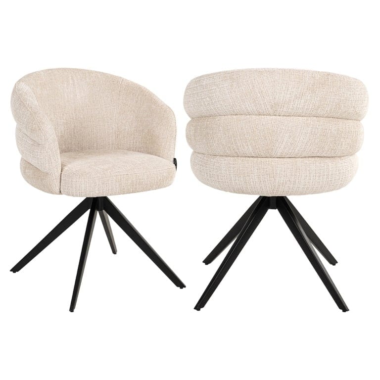 Richmond Interiors Living Swivel chair Serenity beige chenille fire retardant (Niagara 902 beige Chenille) House of Isabella UK