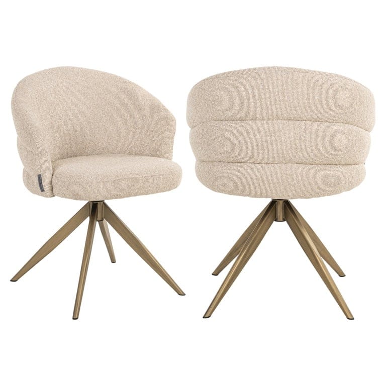 Richmond Interiors Living Swivel chair Zendaya biscotti fire retardant (Biscotti) House of Isabella UK