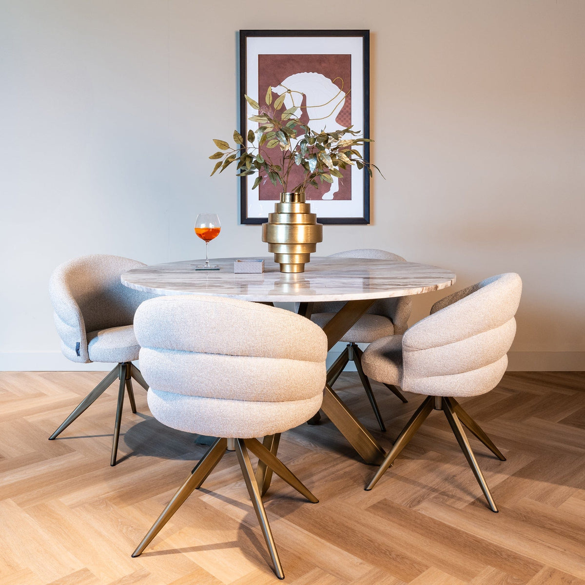 Richmond Interiors Living Swivel chair Zendaya biscotti fire retardant (Biscotti) House of Isabella UK