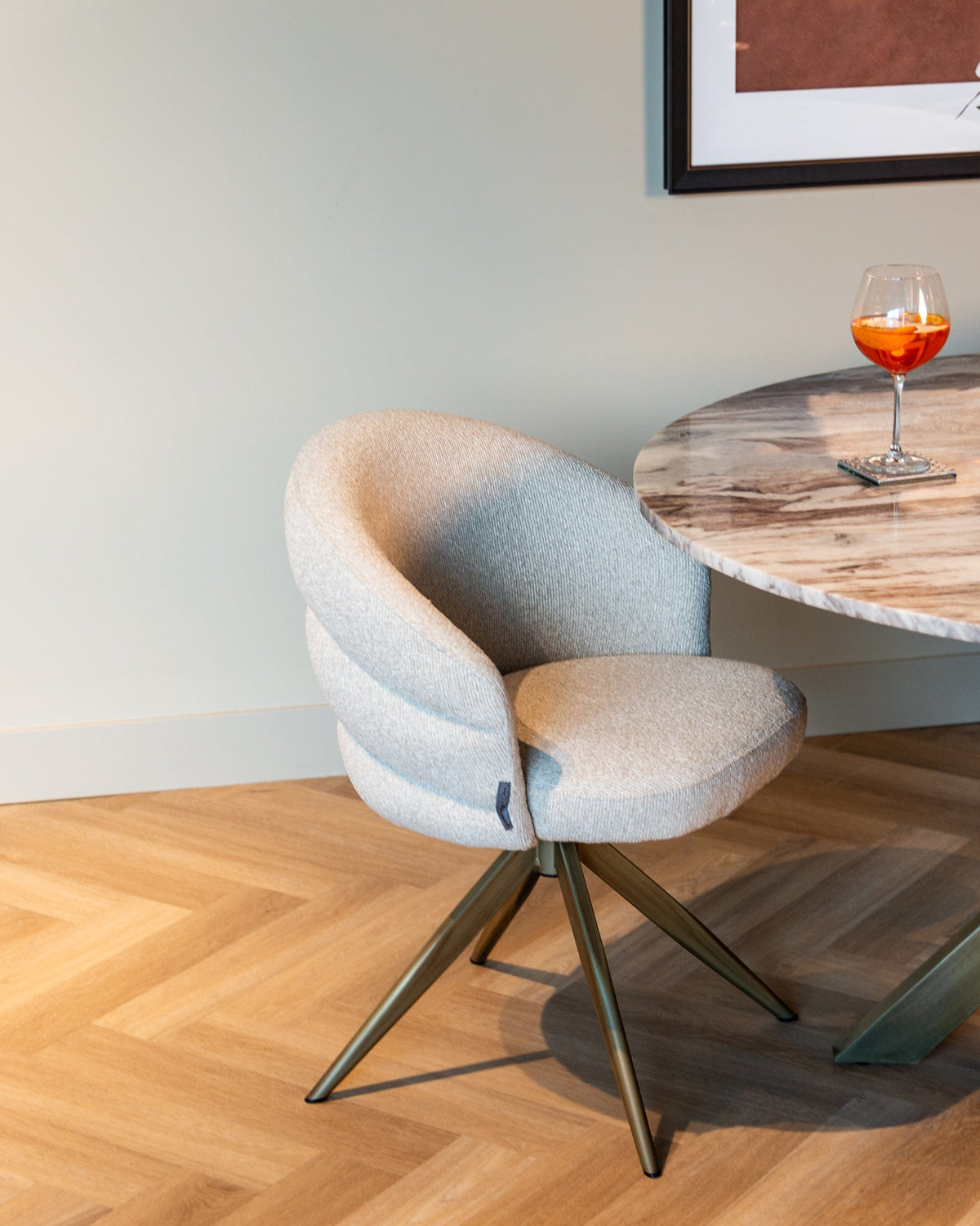 Richmond Interiors Living Swivel chair Zendaya biscotti fire retardant (Biscotti) House of Isabella UK