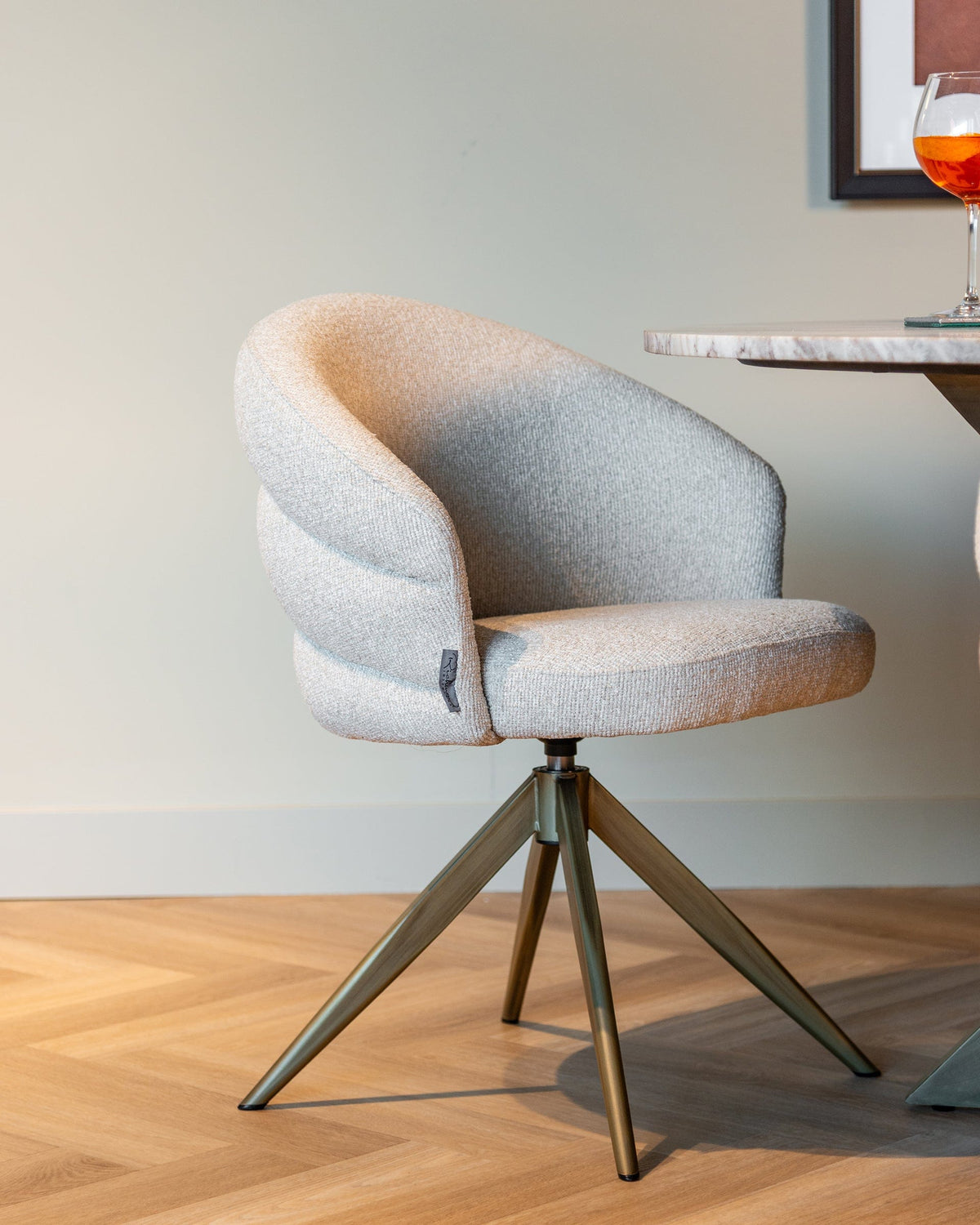 Richmond Interiors Living Swivel chair Zendaya biscotti fire retardant (Biscotti) House of Isabella UK