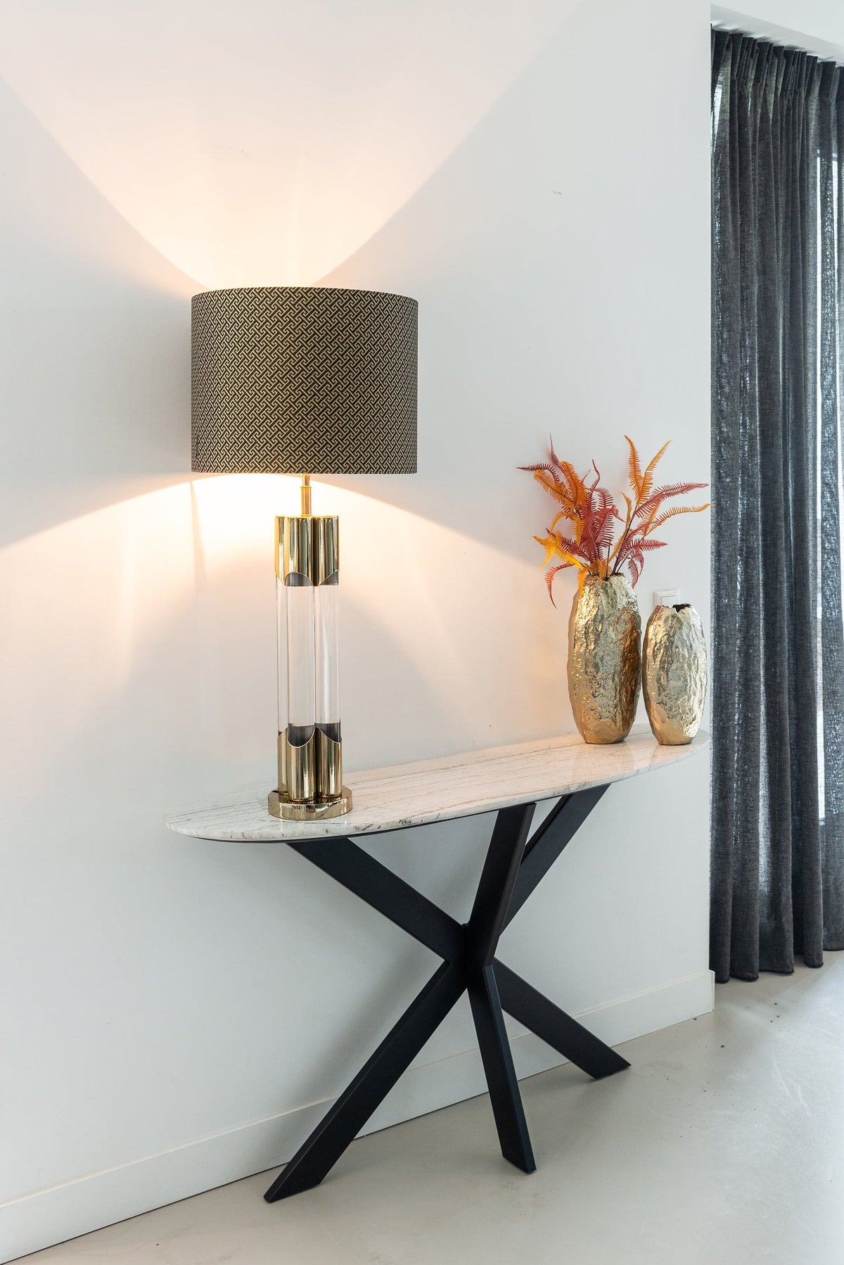 Richmond Interiors Living Trocadero white marble console table House of Isabella UK