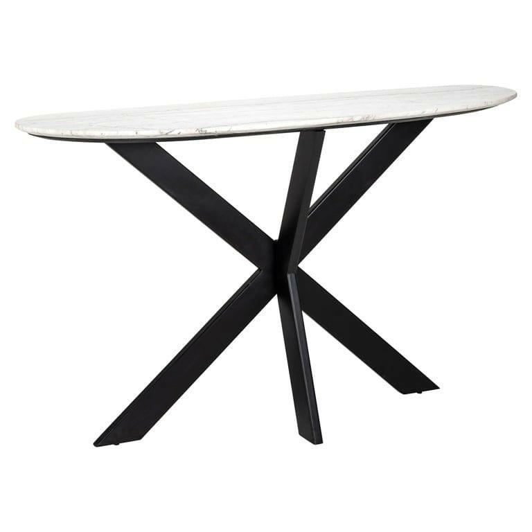 Trocadero white marble console table.